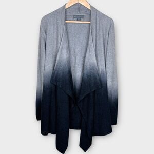Barefoot Dreams Bamboo Chic Lite Ombre Open Cardigan Women's S/M Gray Navy